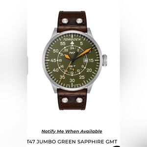 Torgeon Men’s T47 Jumbo Green Sapphire GMT Watch. Brand new in the box.